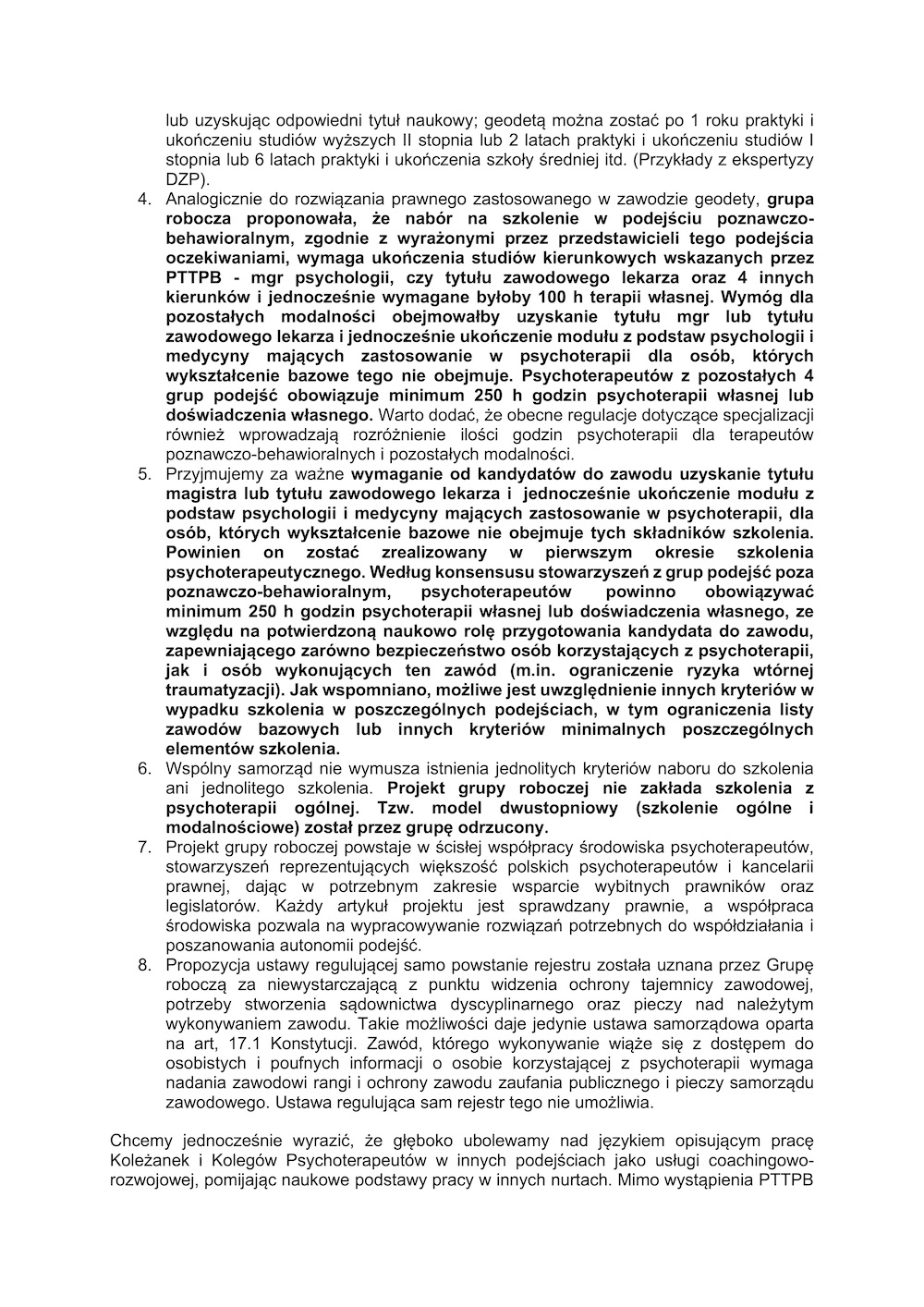 oswiadczenie grupy roboczej 3